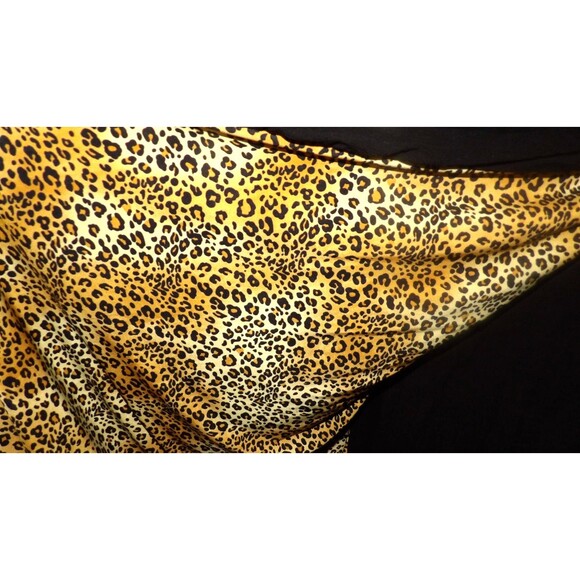 The Oblong Box Shop XL 1X Rare Wrap Dress Black and Cheetah Print Hooded Maxi - Picture 3 of 12